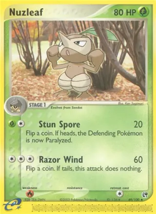 Nuzleaf #49 · Sandstorm Pokémon card