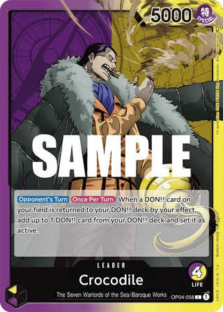 Crocodile #OP04-058 · Kingdoms of Intrigue One Piece card