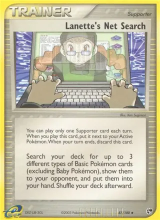 Lanette's Net Search #87 · Sandstorm Pokémon card