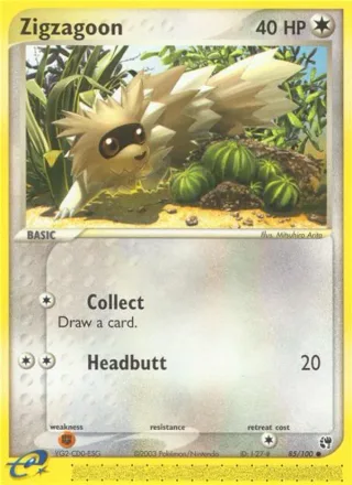 Zigzagoon #85 · Sandstorm Pokémon card