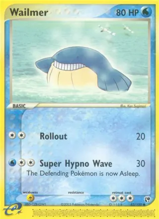 Wailmer #83 · Sandstorm Pokémon card