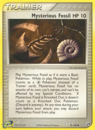 Mysterious Fossil #91 · Sandstorm Pokémon card