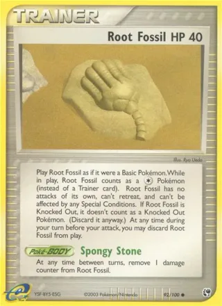Root Fossil #92 · Sandstorm Pokémon card