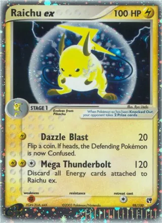 Raichu ex #98 · Sandstorm Pokémon card