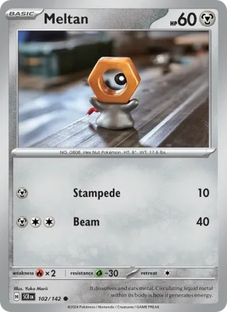 Meltan #102 · Stellar Crown Pokémon card