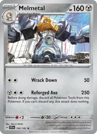 Melmetal #104 · Stellar Crown Pokémon card