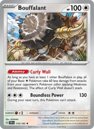 Bouffalant #119 · Stellar Crown Pokémon card