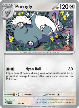 Purugly #117 · Stellar Crown Pokémon card