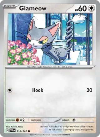 Glameow #116 · Stellar Crown Pokémon card