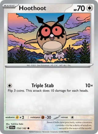 Hoothoot #114 · Stellar Crown Pokémon card