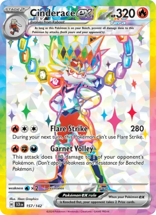Cinderace ex #157 · Stellar Crown Pokémon card