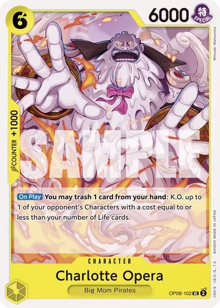 Charlotte Opera #OP08-102 · Two Legends Pre-Release Cards One Piece card