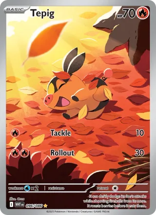 Tepig #096 · White Flare Pokémon card