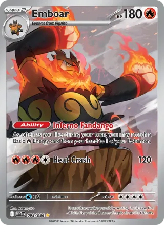 Emboar #098 · White Flare Pokémon card
