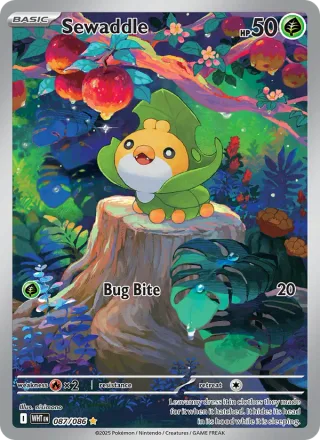 Sewaddle #087 · White Flare Pokémon card