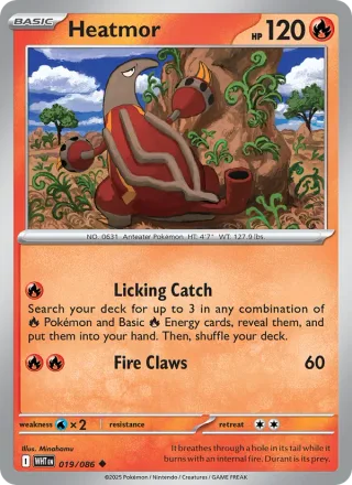 Heatmor #019 · White Flare Pokémon card