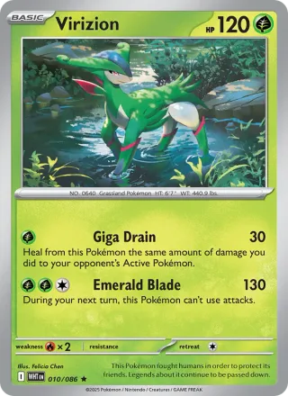 Virizion #010 · White Flare Pokémon card