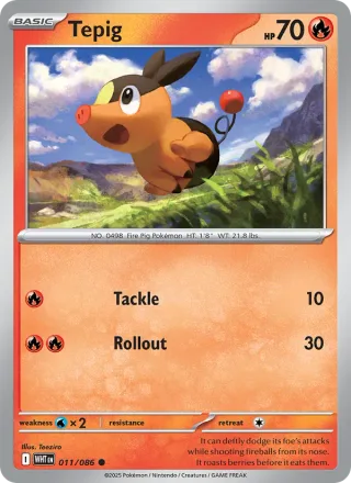 Tepig #011 · White Flare Pokémon card