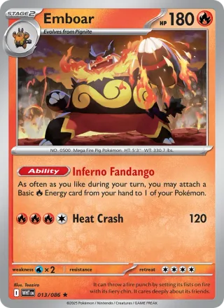 Emboar #013 · White Flare Pokémon card