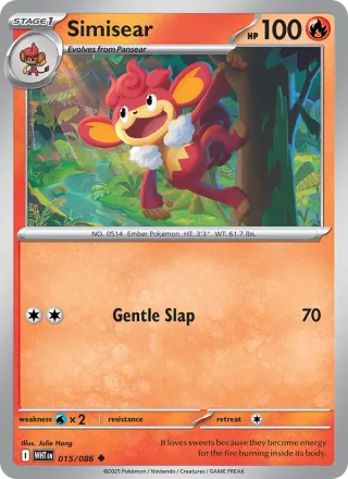 Simisear #015 · White Flare Pokémon card