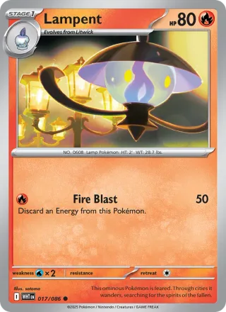Lampent #017 · White Flare Pokémon card