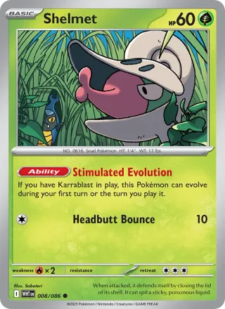 Shelmet #008 · White Flare Pokémon card