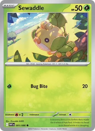 Sewaddle #001 · White Flare Pokémon card