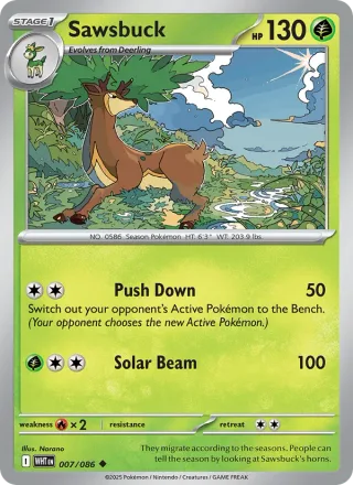 Sawsbuck #007 · White Flare Pokémon card