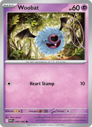 Woobat #036 · White Flare Pokémon card