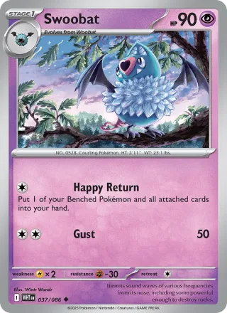 Swoobat #037 · White Flare Pokémon card