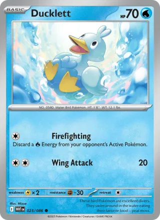 Ducklett #025 · White Flare Pokémon card