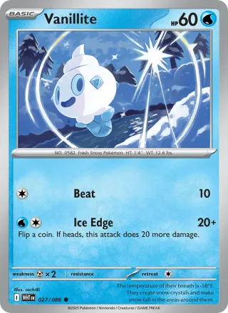 Vanillite #027 · White Flare Pokémon card