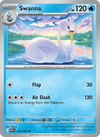 Swanna #026 · White Flare Pokémon card