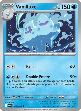 Vanilluxe #029 · White Flare Pokémon card