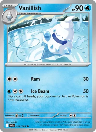 Vanillish #028 · White Flare Pokémon card