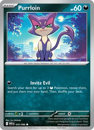Purrloin #055 · White Flare Pokémon card