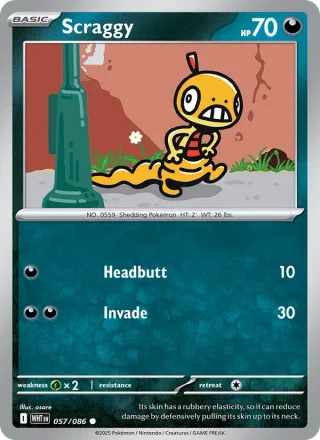 Scraggy #057 · White Flare Pokémon card
