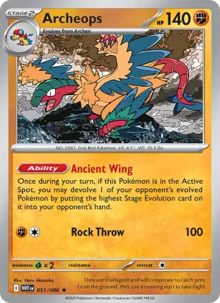 Archeops #051 · White Flare Pokémon card