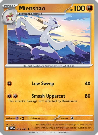Mienshao #053 · White Flare Pokémon card
