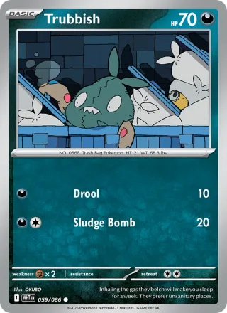 Trubbish #059 · White Flare Pokémon card