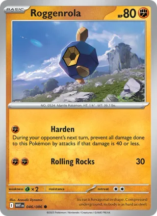 Roggenrola #046 · White Flare Pokémon card