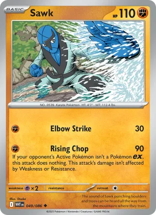 Sawk #049 · White Flare Pokémon card