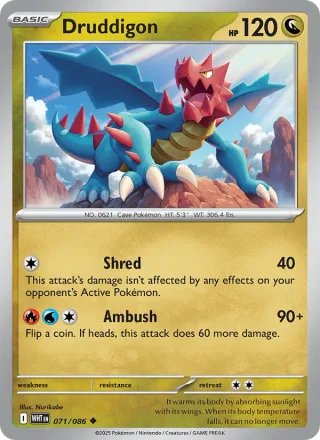 Druddigon #071 · White Flare Pokémon card