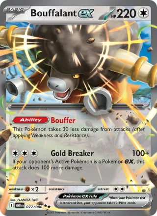Bouffalant ex #077 · White Flare Pokémon card