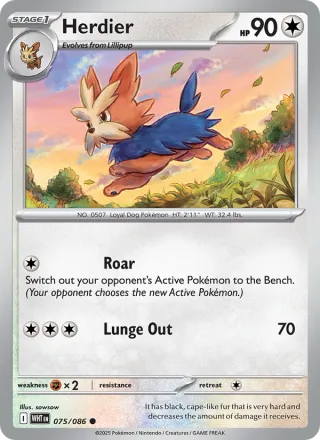Herdier #075 · White Flare Pokémon card