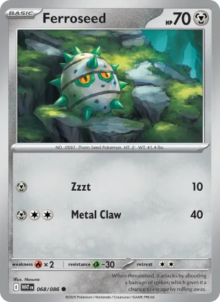 Ferroseed #068 · White Flare Pokémon card
