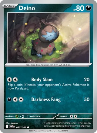 Deino #065 · White Flare Pokémon card
