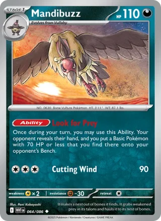 Mandibuzz #064 · White Flare Pokémon card