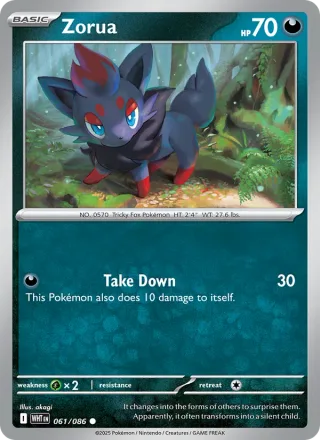 Zorua #061 · White Flare Pokémon card