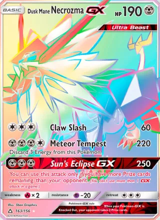 Dusk Mane Necrozma GX #163 · Ultra Prism Pokémon card